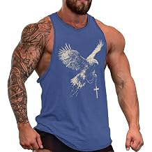 MARSVOVO Cool Faith Mens Sleeveless T-Shirt Loose Casual Muscle Tank Tops Slim Fit Comfy Gym Workout Streetwear Tank