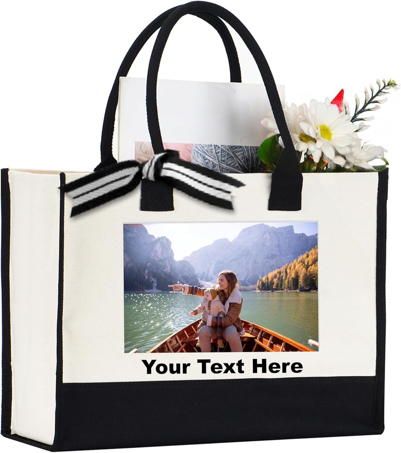 Personalized Bag with Picture, Pack of 5 | 10 | 50 | 100 | 200, Custom Picture Tote Bag, Bulk Logo Business Tote Bags