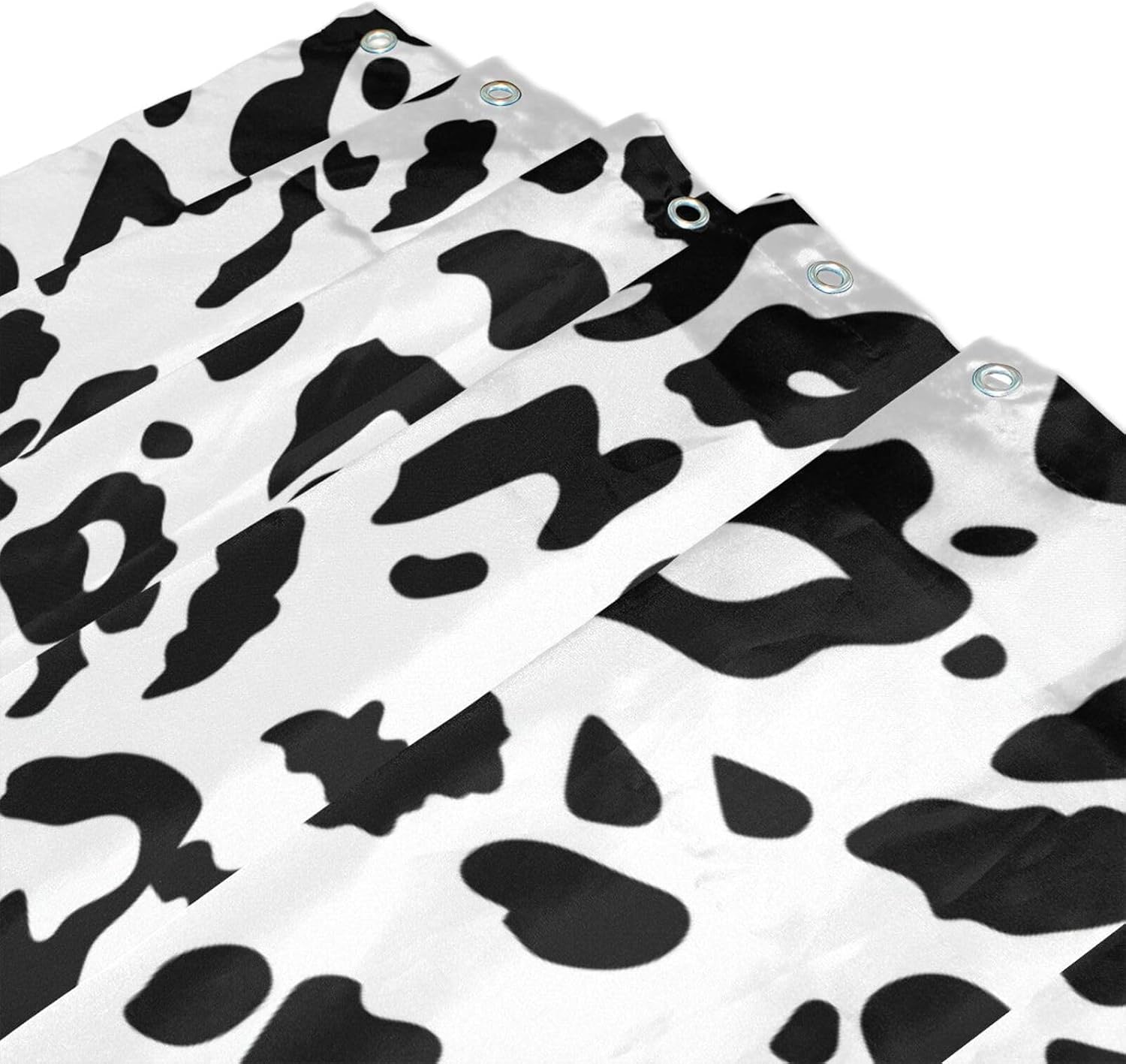 72x72 Inch Cloth Waterproof Curtains for The Bathroom with Washable Curtain Cloth Curtain Liner for Print Shower Black White Leopard Print