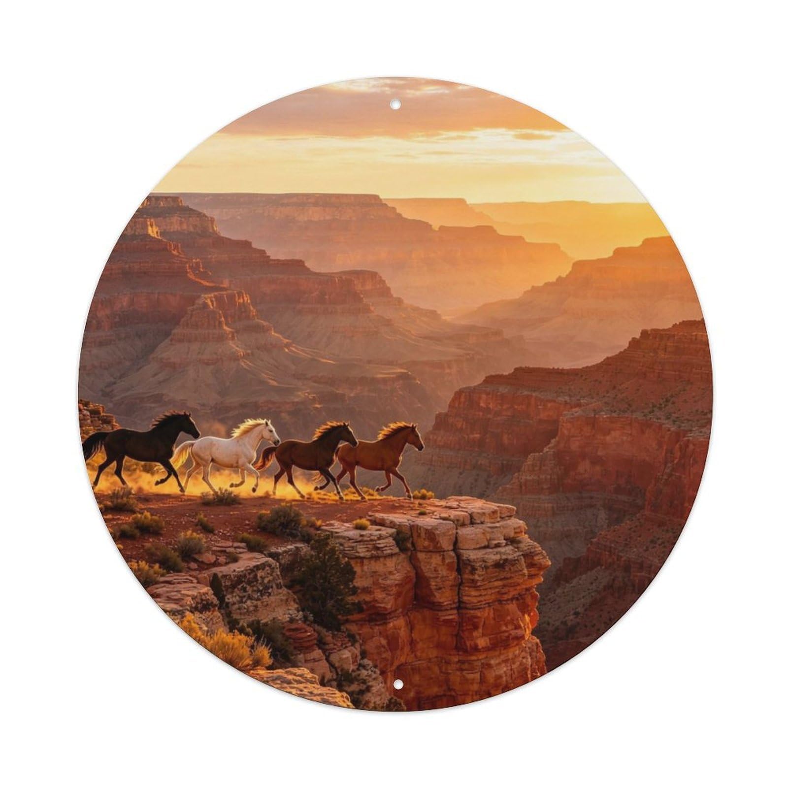 Grand Canyon Horses Metal Tin Sign Plaque