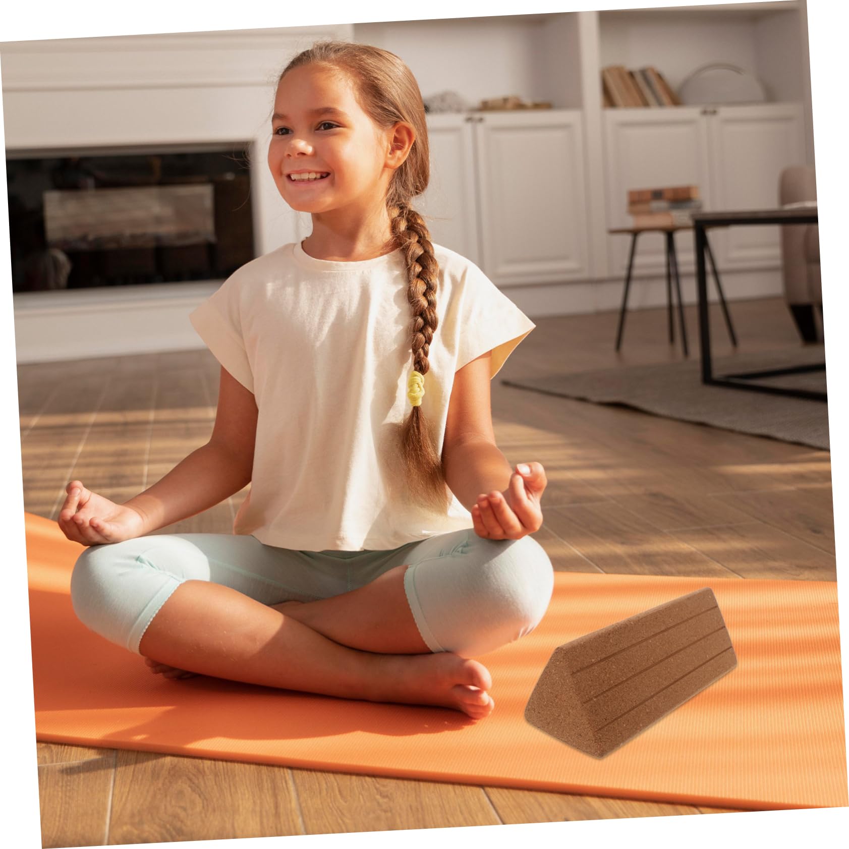 Abaodam Bloque de Yoga Triangular de Corcho de Alta Densidad para Ejercicios de Abdomen y Cintura Soporte para Principiantes y Accesorio de Entrenamiento Fitness