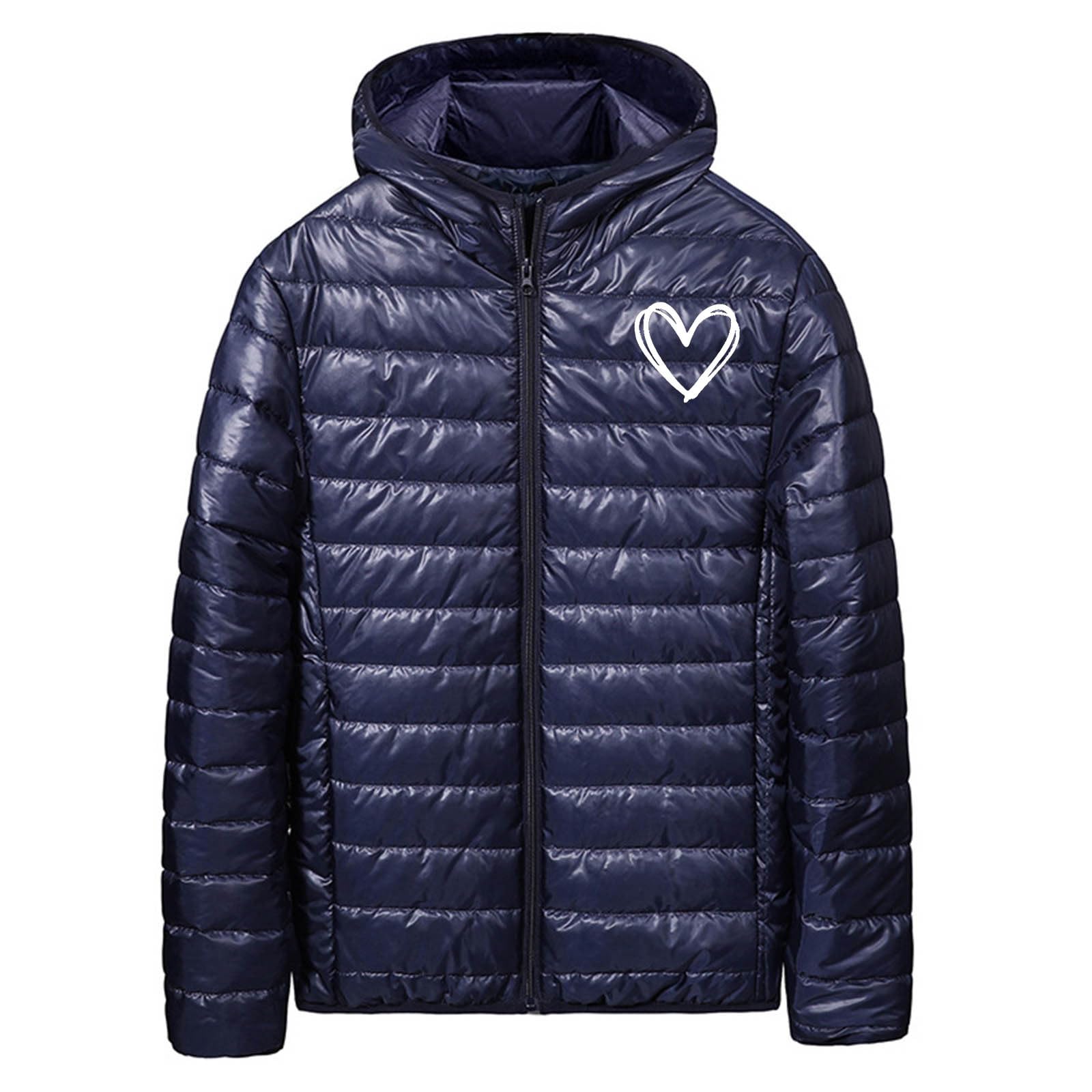 Mens Winter Coats Windproof Long Sleeve Hooded Jackets Casual Full Zip Up Down Hoodie 2025 Trendy Winter Outwear