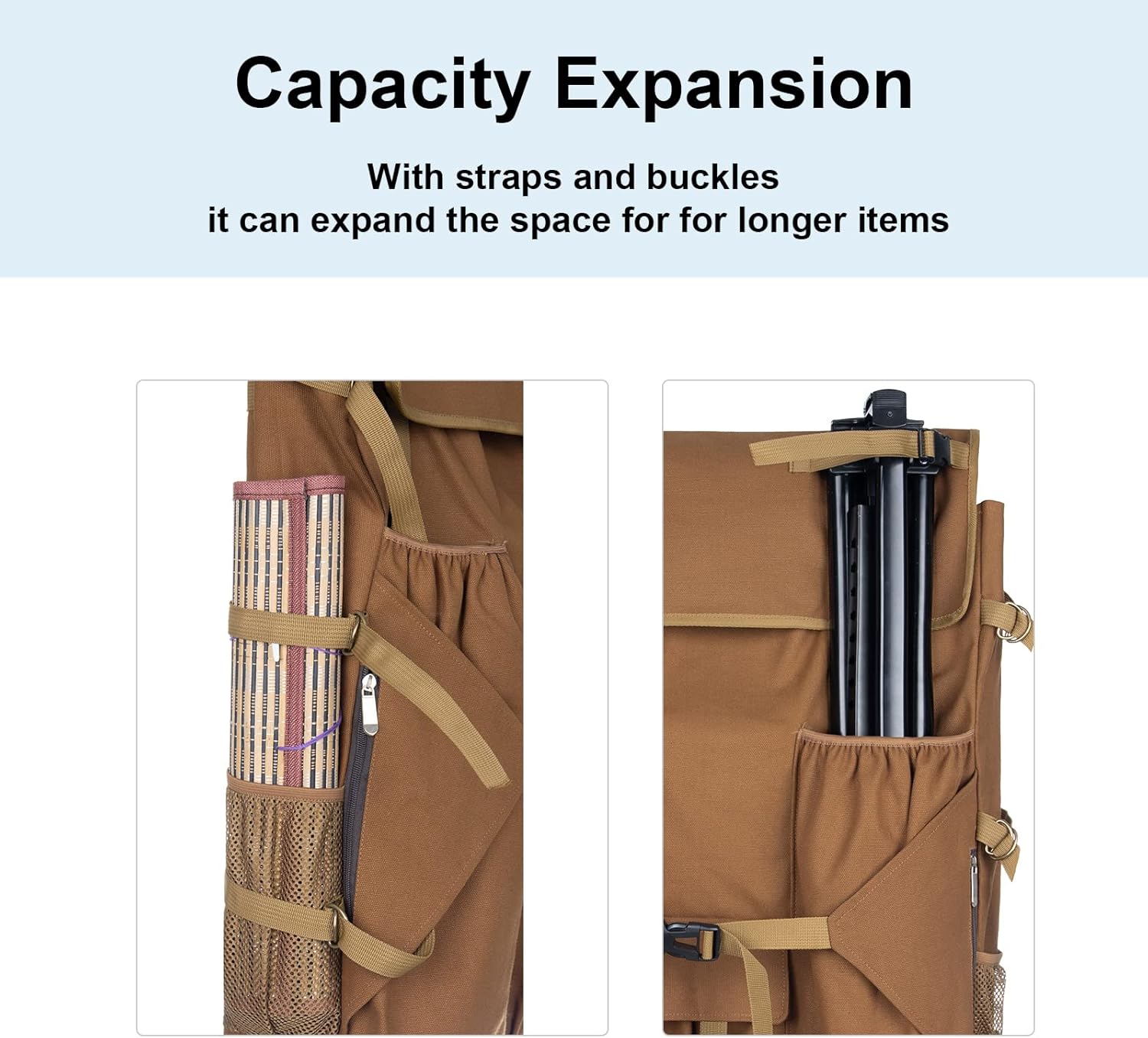 JJRING Heavy Duty Plein Air Artist Backpack with Handheld Strap, Art Supply Tote Bag for Carrying 18x24 Artwork, Drawing Boards (Brown)