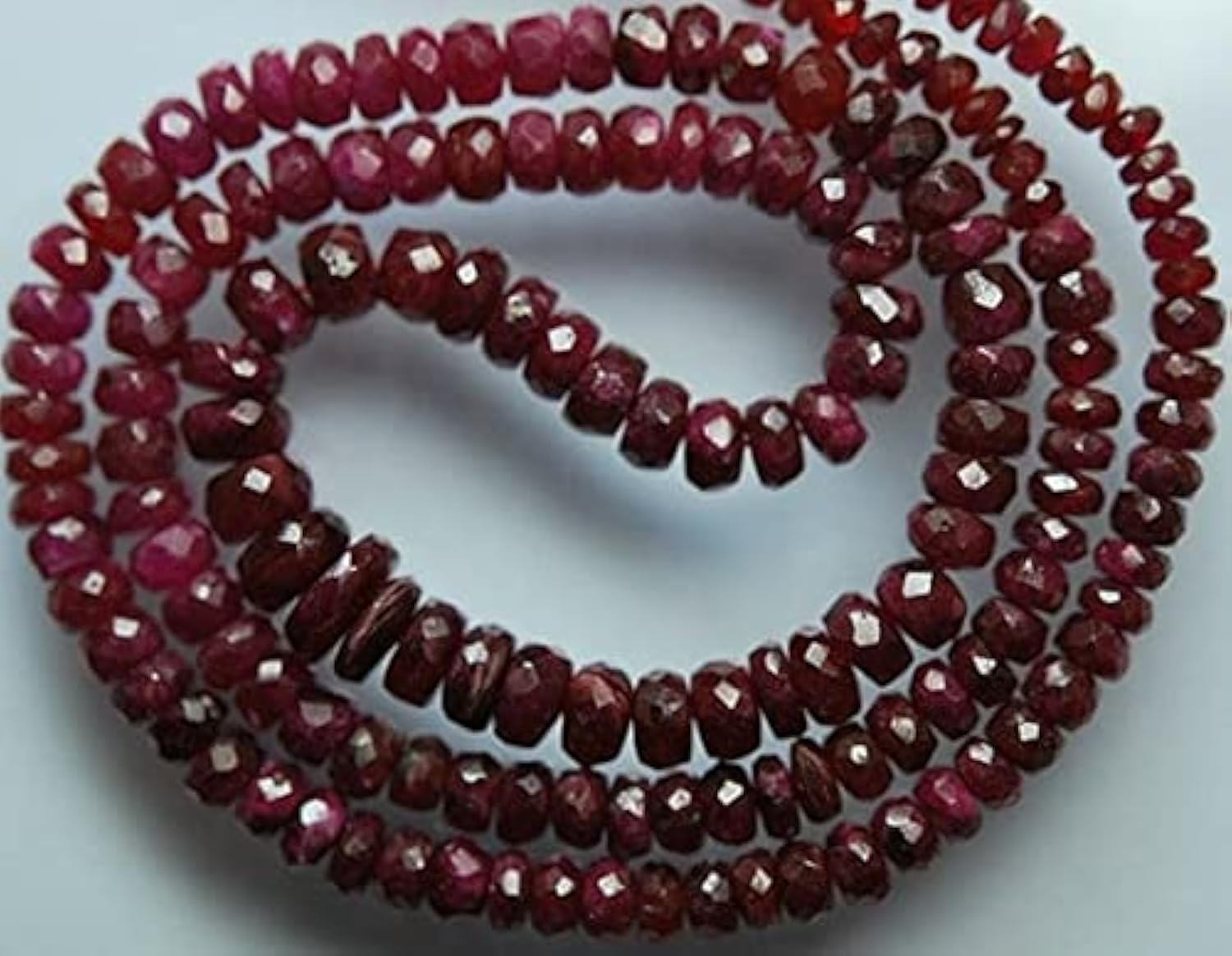 Faceted rubis Longido en fil de 16 pouces pour enfilage et collier DIY