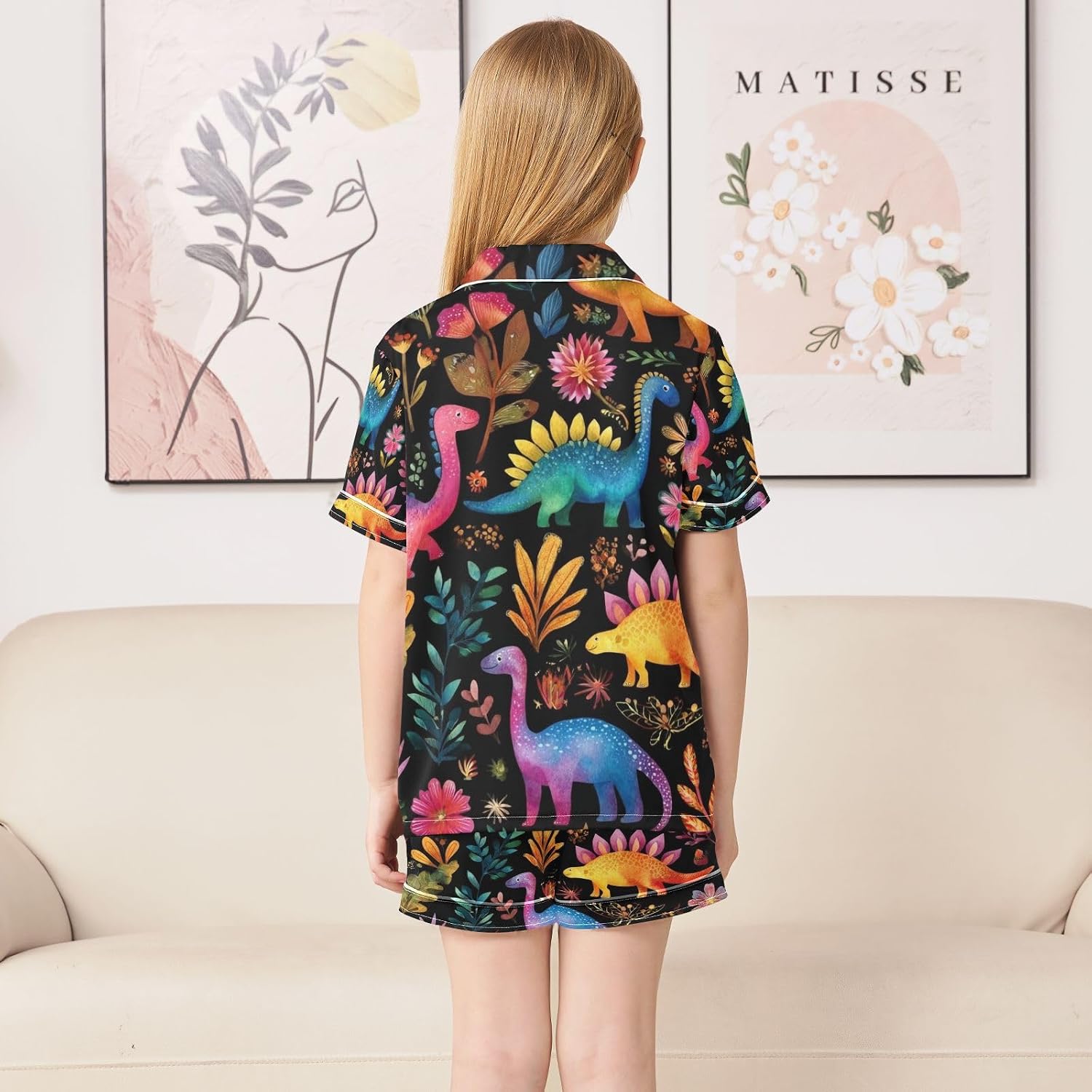 Silk Pajamas Sets Soft Satin 2 Piece Pjs Set Short Sleeve Sleepwear Nightwear