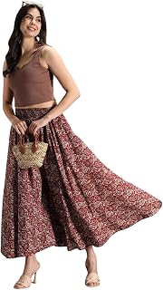 Meritto Presented Women Viscose Crepe Flared Printed Palazzo Elasticated Waist Loose-fit & Regular, Casual Wear (Free Size... Price In India