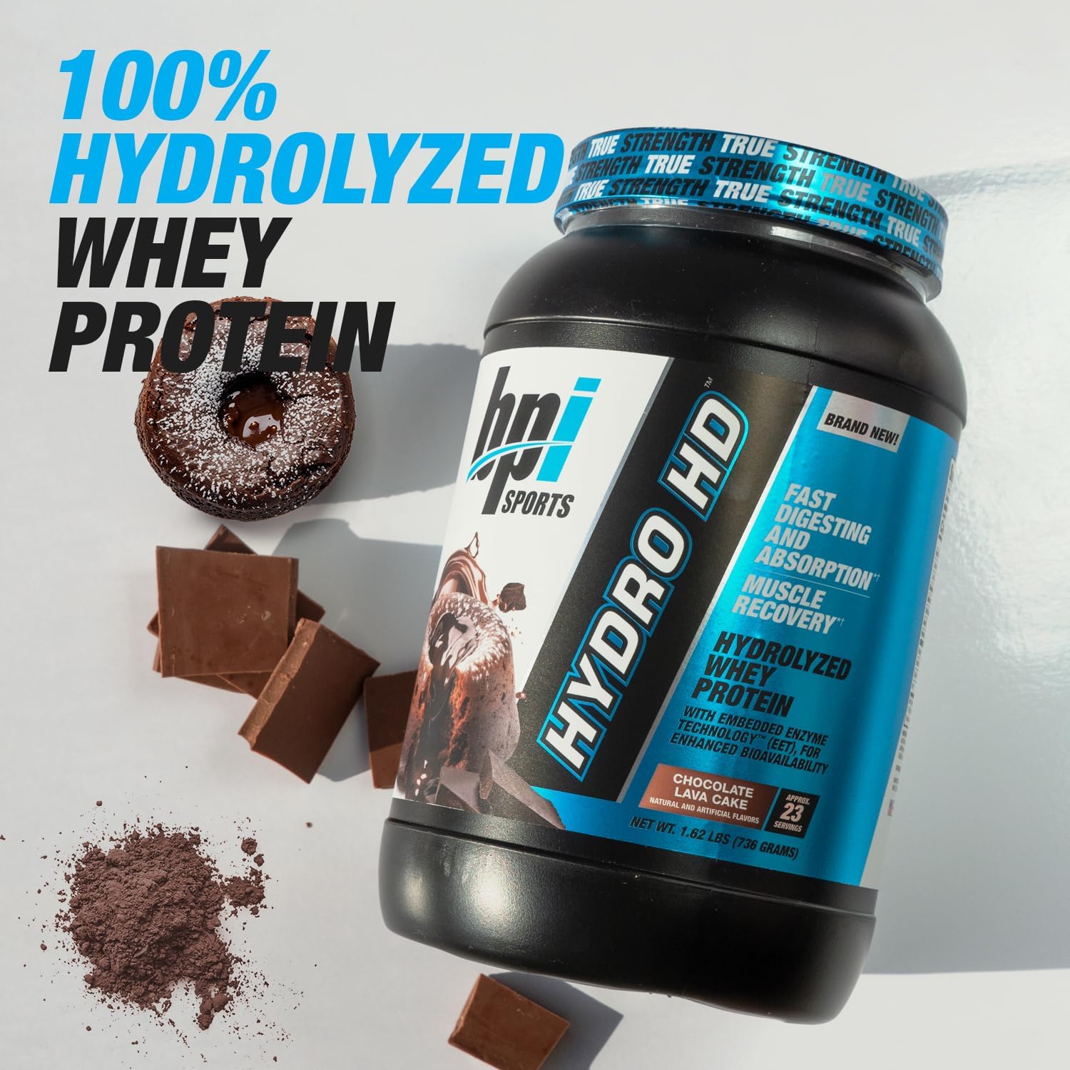 BPI Sports Hydro HD - 100% Hydrolyzed Whey Protein Powder - Muscle Growth, Recovery, 25g of Hydrolyzed Protein, Low Carb, Low Sugar, Fast Absorbing (68 Servings, Chocolate Lava Cake)