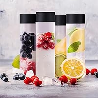 Vista 6 de Tanlade 24 botellas de plástico transparente, botellas sensoriales vacías con tapas para jugo de plástico PET, reutilizable, a prueba de fugas, Tapa