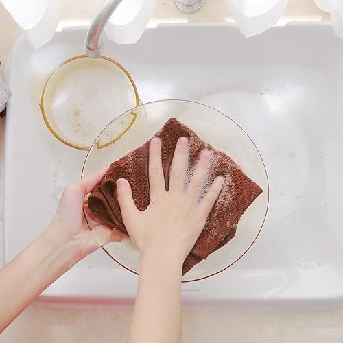 Miniatura 27 de Homaxy Trapo de cocina de 100% algodón, tejido de punto gofre, ultrasuaves, absorbentes, de secado rápido, para limpiar, 13 x 28 pulgadas, paquete