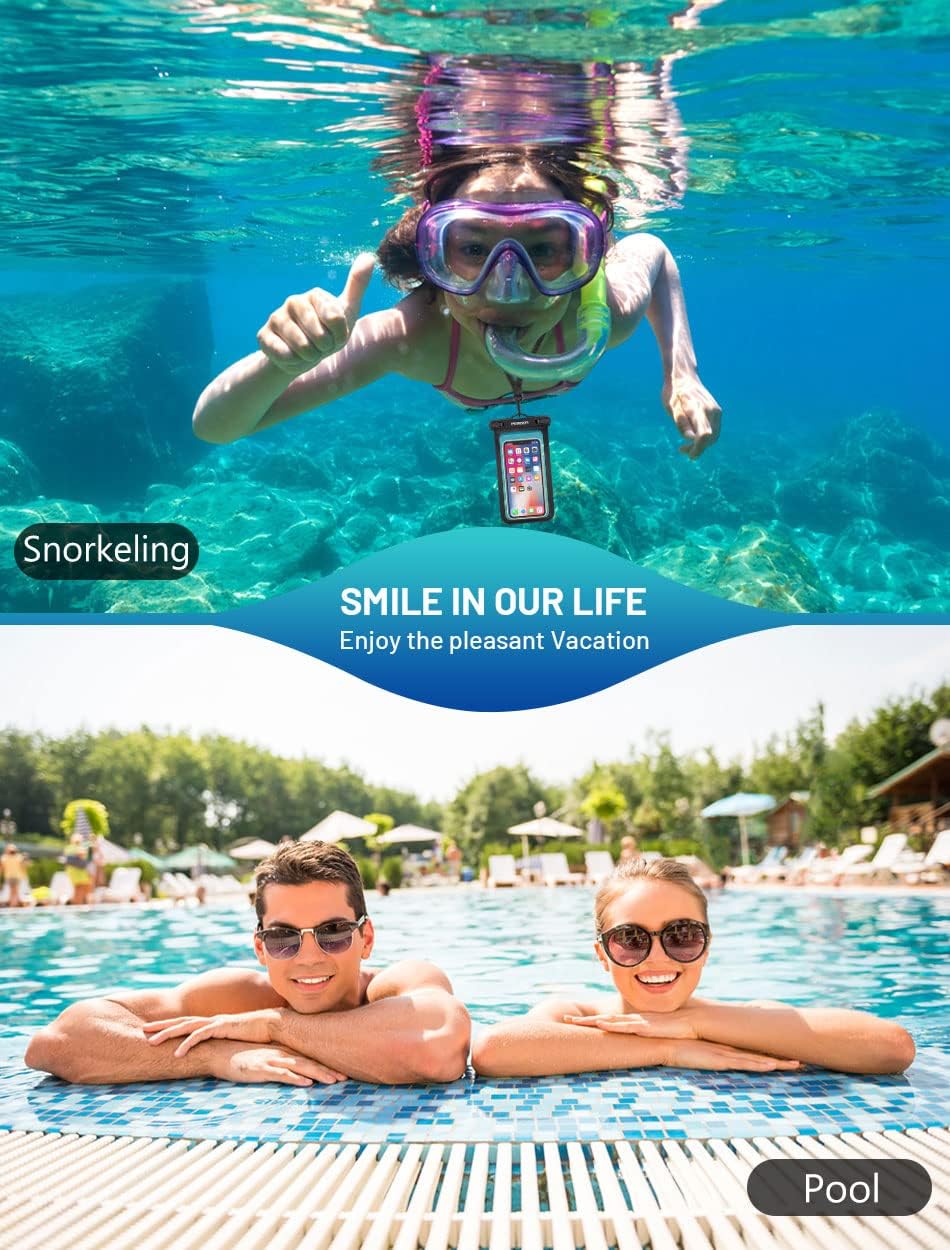 Universal Waterproof Phone Pouch - Waterproof Case for iPhone 14 13 12 11 Pro Max XS Plus Samsung Galaxy Cellphone Up to 7.0"， IPX8 Waterproof Cellphone Dry Bag Beach Vacation Essentials-2 Pack