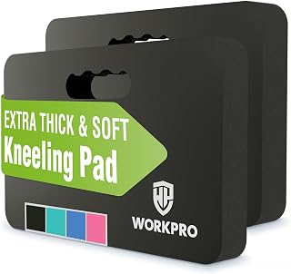 WORKPRO Extra Thick Kneeling Pad, 2 Pack, 17.5 x 11 x 1.5 in, Black | Soft NBR Foam Cushioning for Knee, Large Foam Kneeler Mat, For Gardening, Bathing Baby, Exercise, Workout Supplies