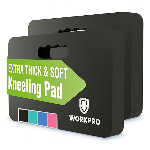 WORKPRO Extra Thick Kneeling Pad, Soft NBR Foam Cushioning for Knees | Large Foam Kneeler Mat for Gardening, Bathing Baby, Exercise, Daily Chores, Workout Supplies, 17.5 x 11 x 1.5 in, Black