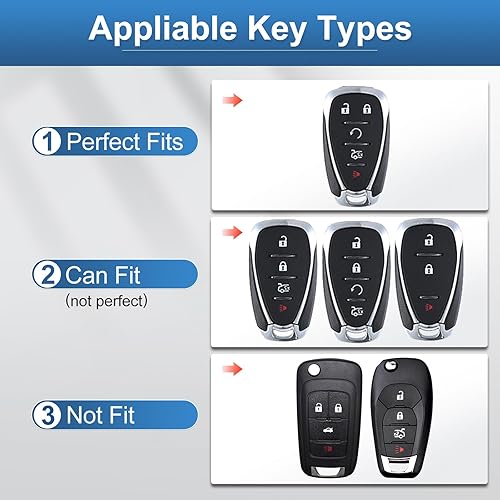 Miniatura 2 de YO&YOYE Compatible con cubierta de llavero Chevy con llavero de cuero Funda protectora de llave para Chevrolet Equinox Malibu Cruze Camaro Tahoe