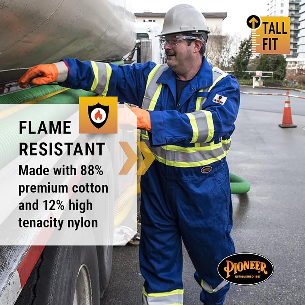 Pioneer Hi Vis FR Premium Safety Coveralls for Men & Women - ARC 2