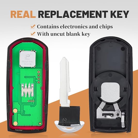 Keyecu OEM Board Keyless Entry Smart Key Fob Replacement for 2014-2019 Mazda 3 & 6 MX-5 Miata Remote Car Keyfob 4-Buttons (FCC ID: WAZSKE13D01, P/N: GJY9-67-5DY)