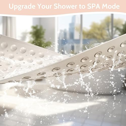 Miniatura 7 de Tapetes de ducha antideslizantes para ducha interior, de 15 x 27.5 pulgadas, tapete de bañera de elastómero termoplástico antideslizante para bañera