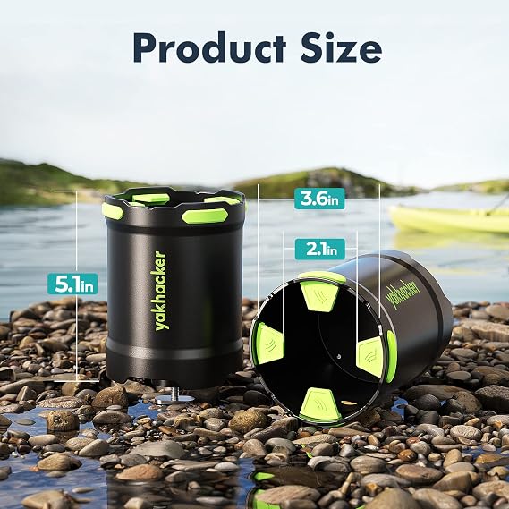 YAKHACKER Kayak Cup Holder with Rubber Tab - Multi-Functional and Anti-toppling Cup Holder for Kayak - Phone Holder, Drinks Holder, Fishing Tool, Kayak Track Mount Install