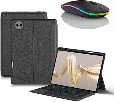 HUAWEI MatePad Air 12" 2024 Keyboard Case, Detachable Wireless Backlit Keyboard with Pencil Holder, Slim Slim Folio Cover with Bluetooth Mouse