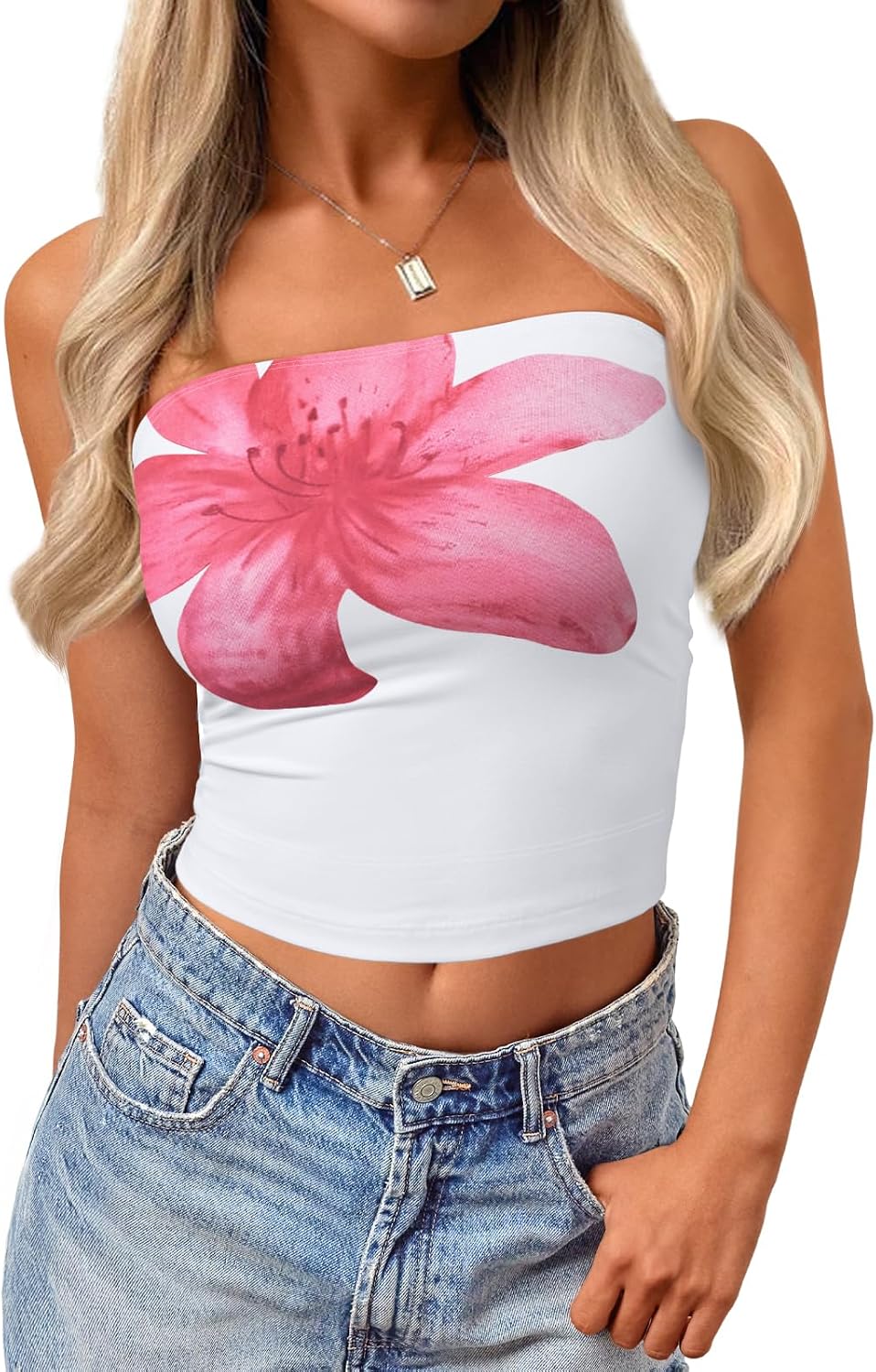 Y2K Tube Top: Butter-soft & Vibrant Print