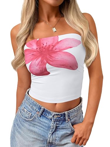 Trendy Queen Women's Strapless Bandeau Tube Tops Stretchy Butter Soft