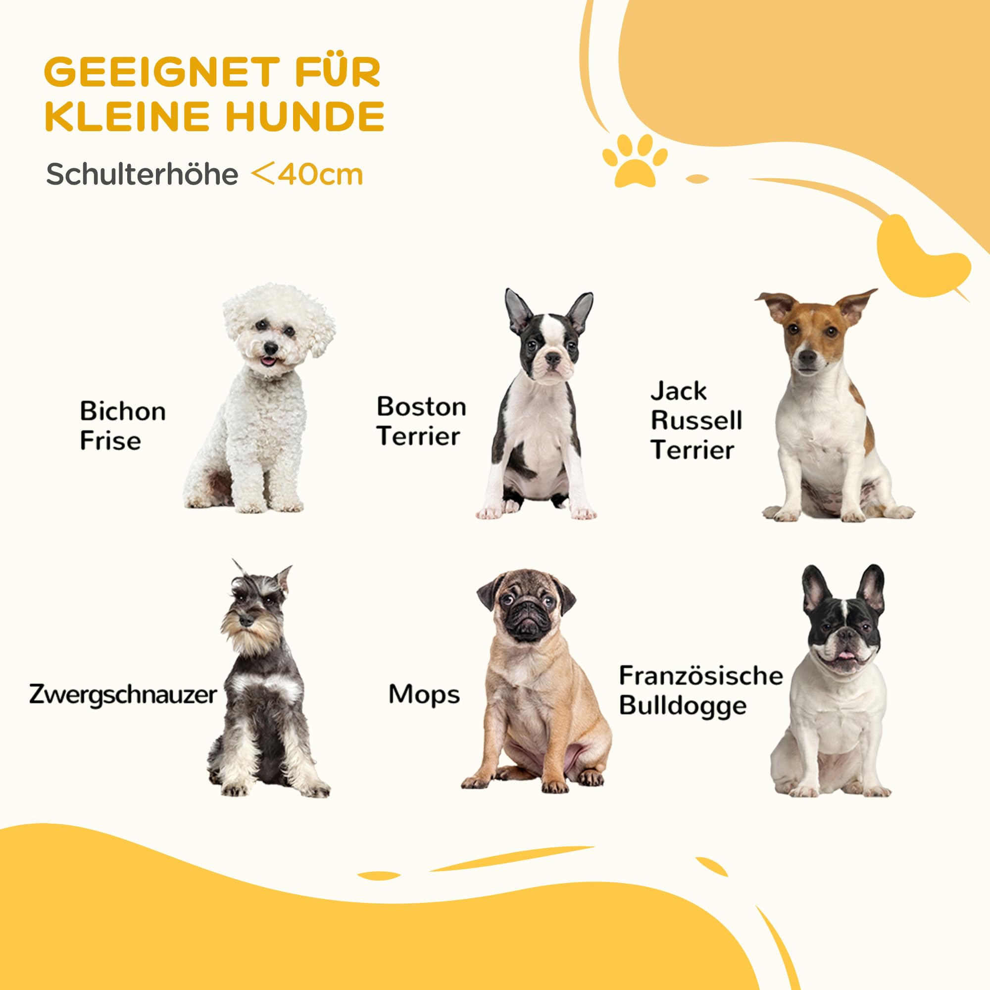 PawHut Absperrgitter Hund Freistehend für Kleine Hunde 61 x 183 cm Weiß | Schutzgitter mit 2 Stützfüßen, 4 Paneelen, Holz Hundegitter Klappbar, Treppen, Türen, Treppengitter, Absperrungsgitter