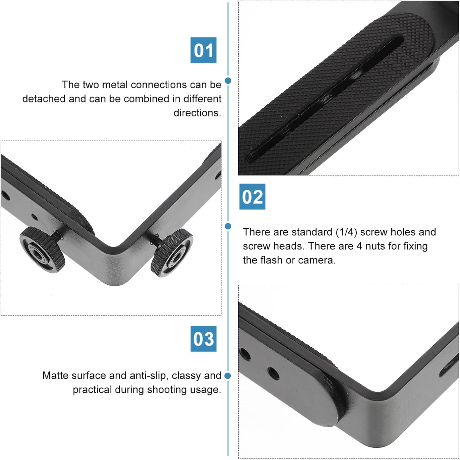 Dual l Bracket Camera Accessory Flash Bracket for Photography Sturdy Easy to Assemble