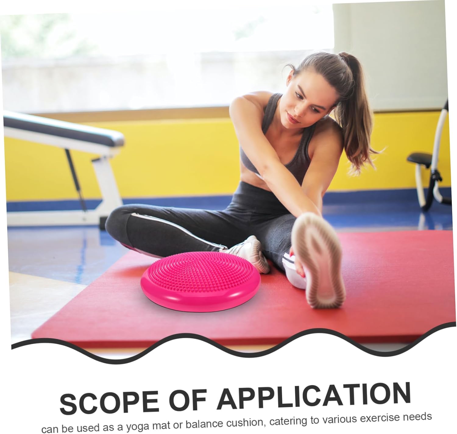 Comfortable Yoga Kneeling Pad Inflatable Balance Disc for Core Stability Portable Wobble Cushion for Home Office and Travel Use Massage Effect for