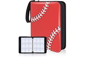 Baseball Card Binder 9 Pocket Waterproof: Expandable 720 Double Sided Trading Album Display Holder