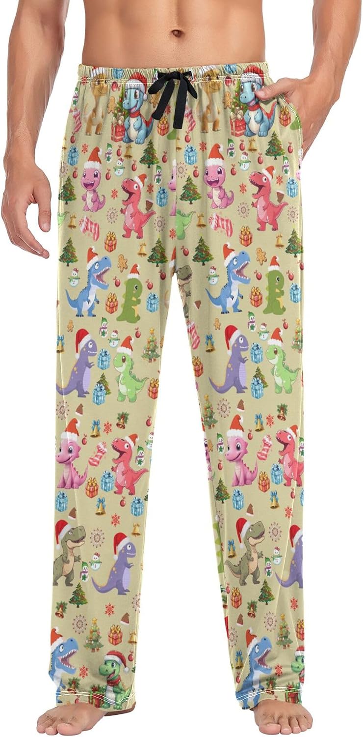 Men's Straight-Fit Pajama Pant Lightweight Pjs Bottoms Sleep Pants with Pocket