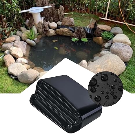 Image Pond Liner, Flexible Gardens Pools Membrane Fish Pond Bed Skins Liners Impermeable Film Durable Pond Liner Cloth Keep Water Clean for Waterfall Fish Pond Water Fountains Stream (Size : 10x10m)