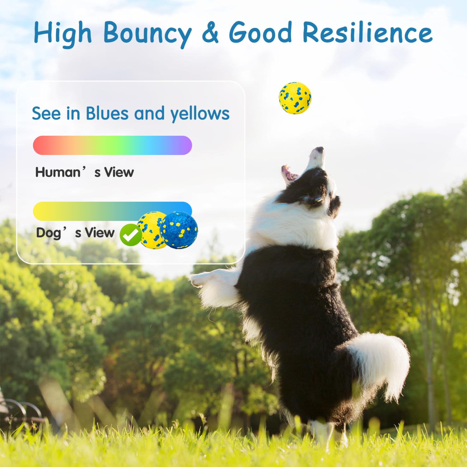 Nobleza Dog Balls Toys, 3 Pack Indestructible Dog Ball Toy, Nature Rubber High Bounce Solid Dog Balls - Image 2