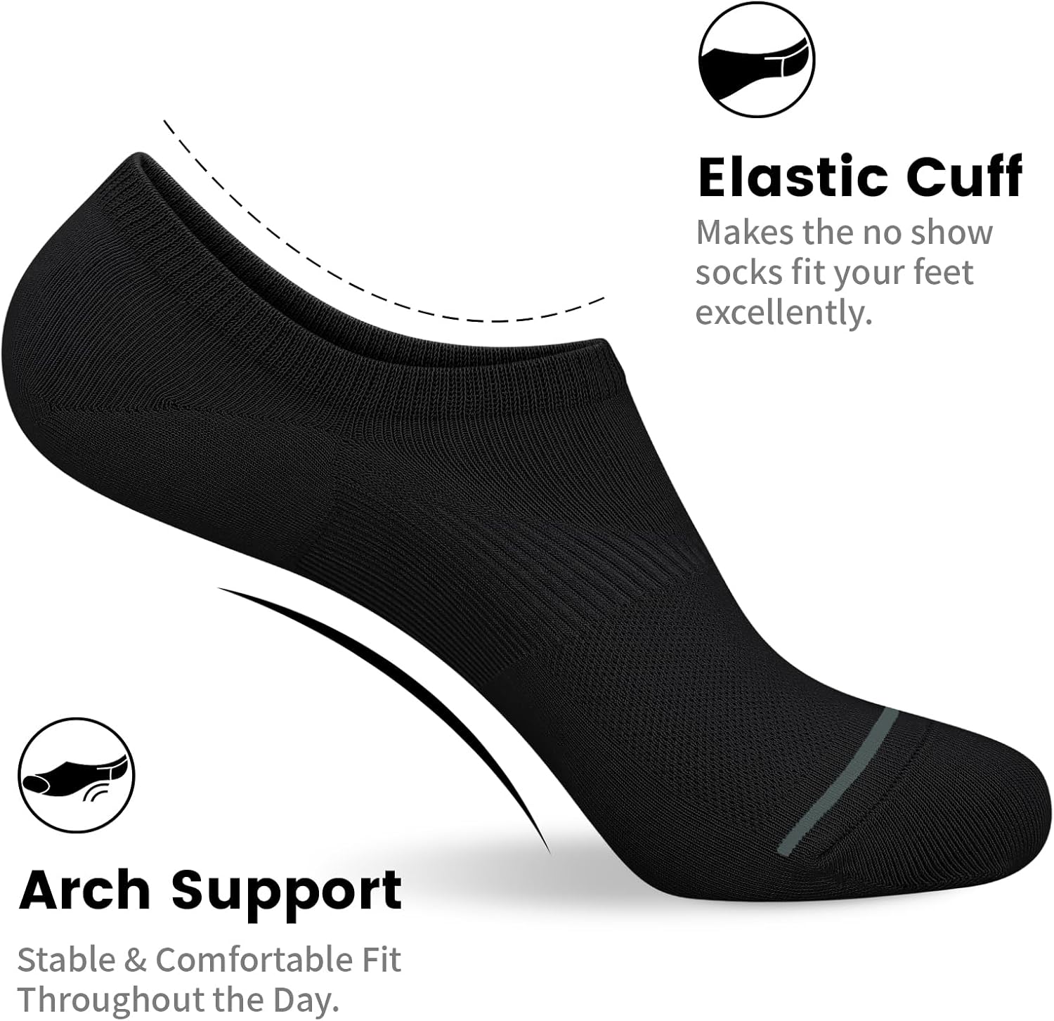 wernies 10 Pairs No Show Socks Men Low Cut Ankle Short Casual Thin Invisible Socks with Non Slip Grips - Image 4
