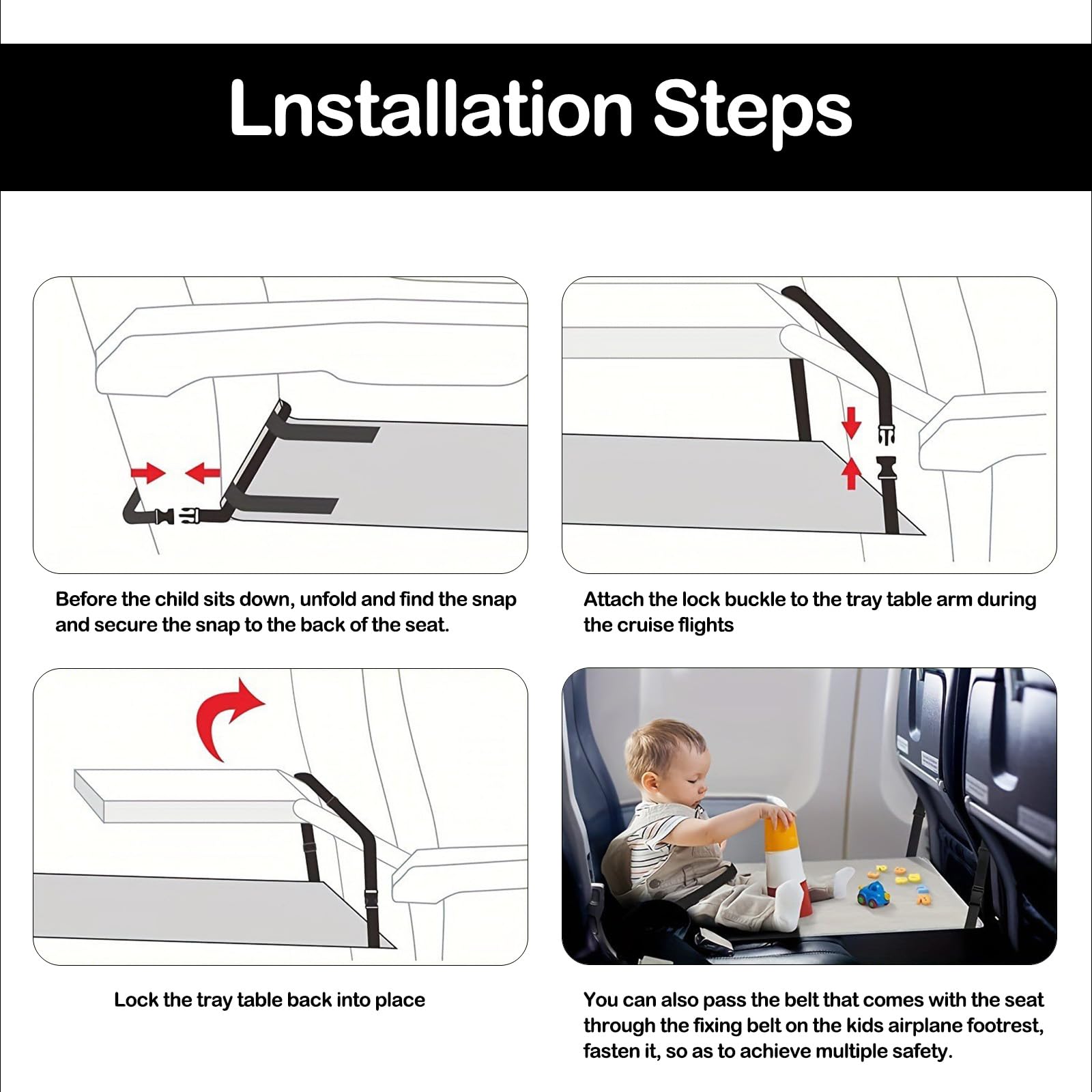 Reposapiés De Avión, Avión De Cama De Viaje Para Niños Pequeños Para Niños, Portátil y Plegable,Accesorios De Viaje En Avión, Reposapiés De Avión Para Niños, Extensores De Asientos Para Aviones