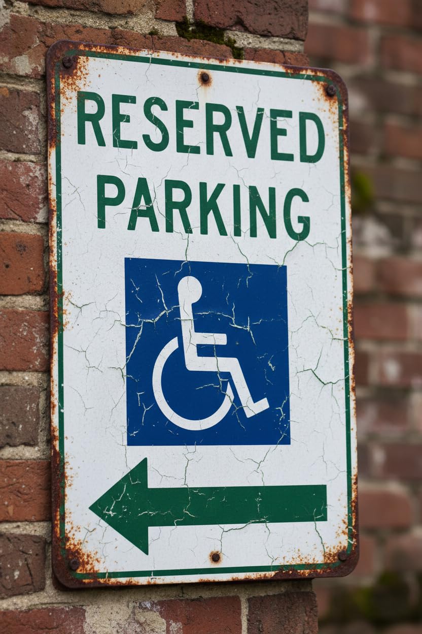 Wall Decor New York Handicap Parking Sign - Left Arrow Metal Sign 8x12Inch Clear Signage For S, Fences Vintage Signs Aluminum Plates Printed