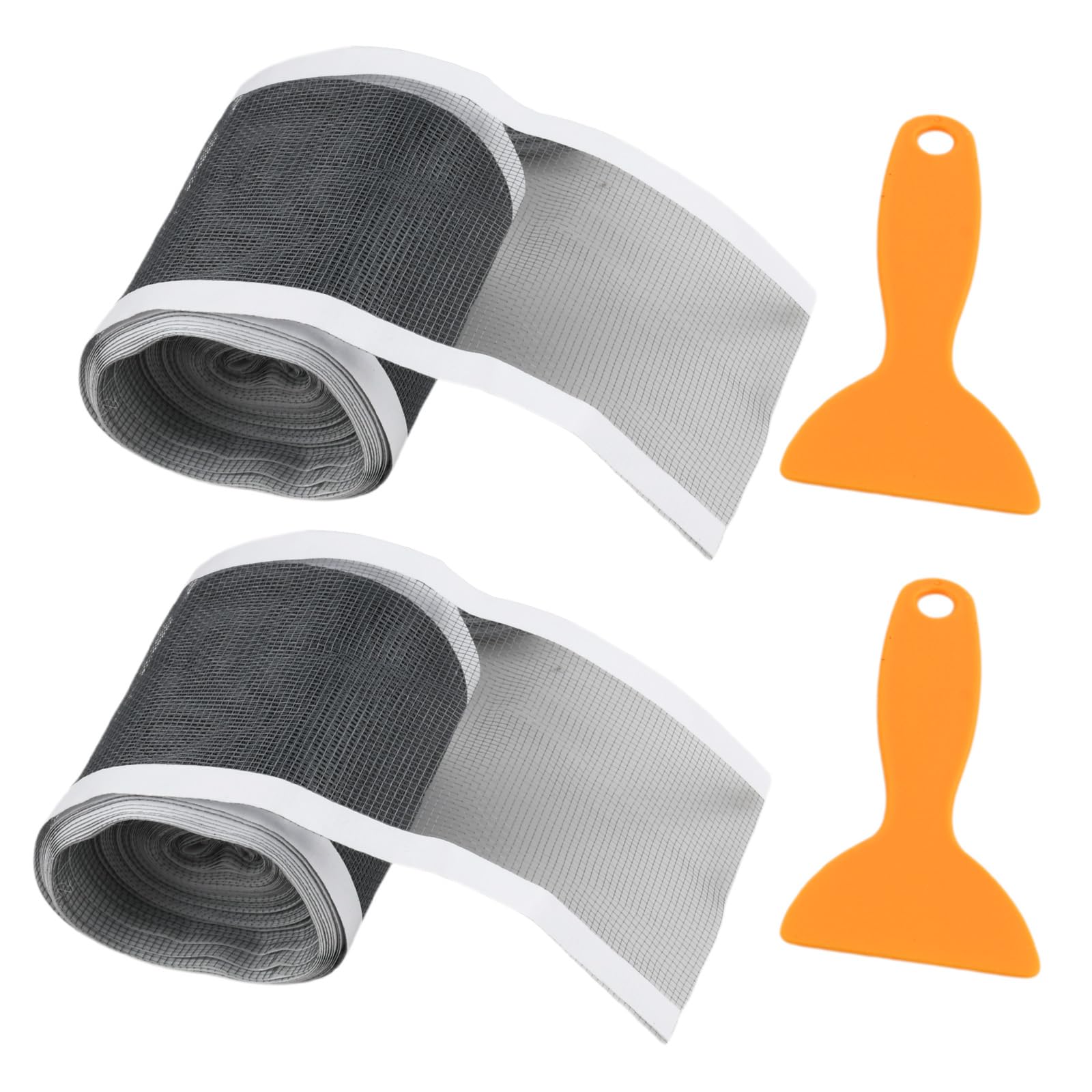 FooYee Shower Drain Hair Catcher, 100mm X 10m Self-Adhesive Kitchen Sink Strainer, Disposable Mesh Hair Catcher Protector with Plastic Scraper for Showers, Bathtubs, And Kitchens