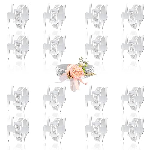 HIONXMGA Silver Corsage Wristlet Band, Elastic Wrist Corsage Bracelets Bands
