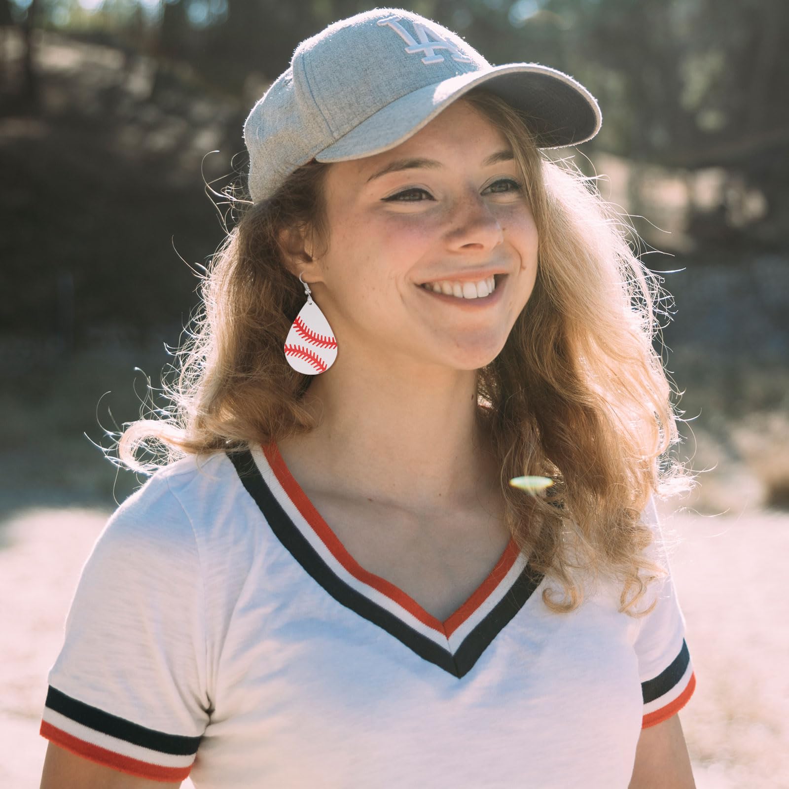 Baseball Earrings for Women Dainty Lightweight Wooden Drop Earrings Fashionable Statement Pieces Unique Sports Fan Jewelry Gift