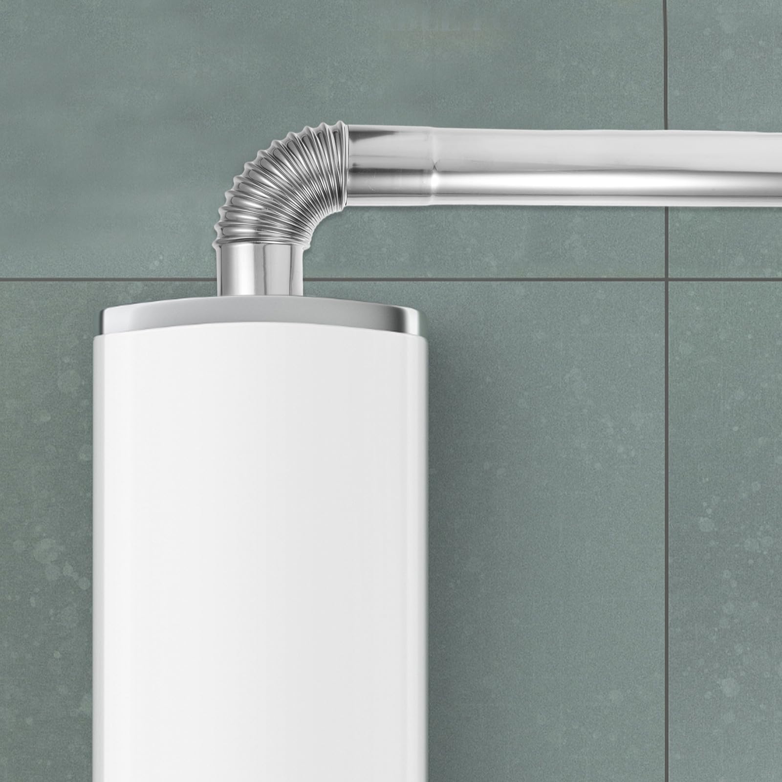 Tubo Fumaria in Acciaio Inox 4 Pezzi per Caldaia e Stufa Argento | Struttura Rinforzata, Design Ispessito, Installazione Semplice, Riduce i Fumi , Uso Domestico