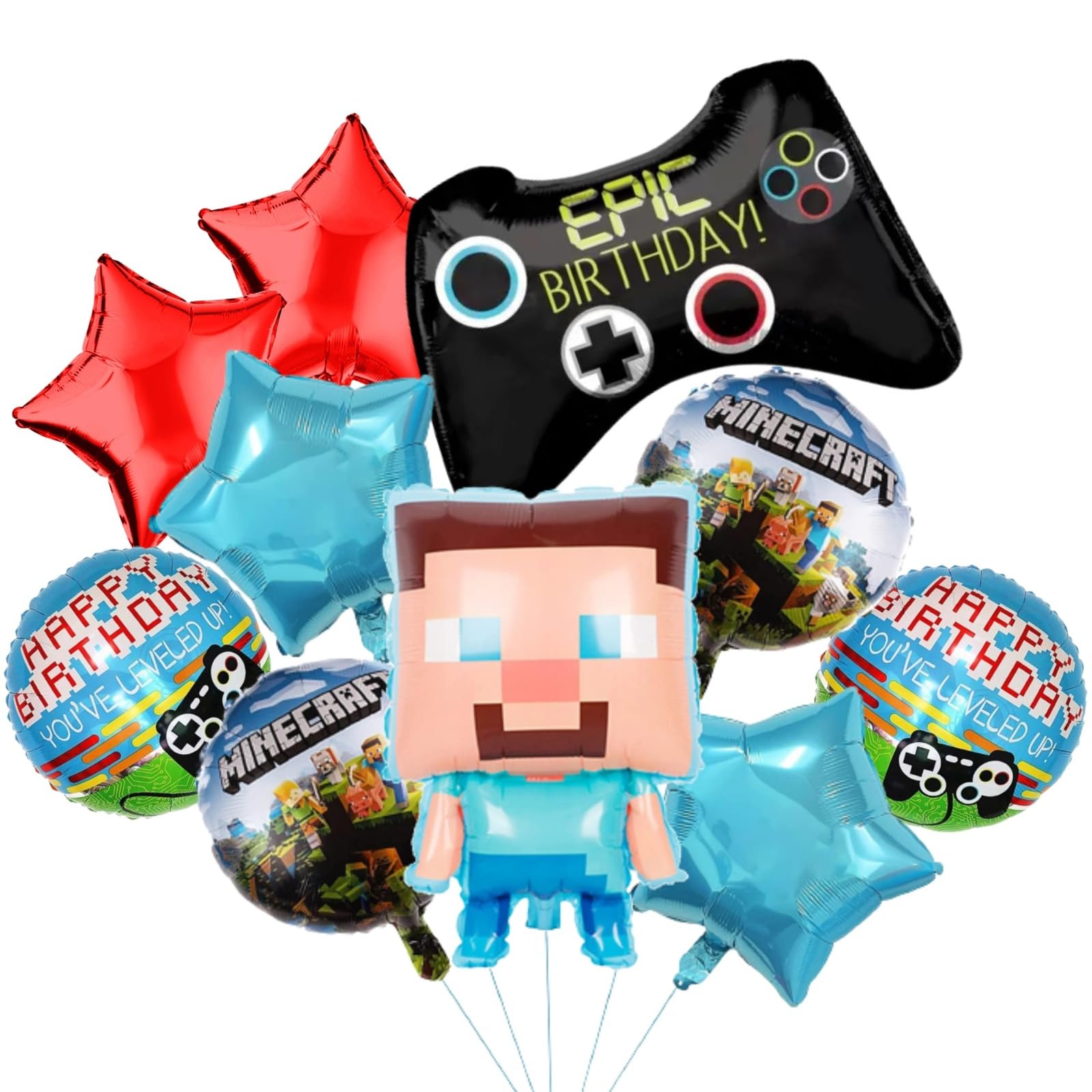Atpata Funky Mine Gamer Foil Balloon for Birthday Party Decorations | Gaming Theme Helium Balloon for Kids Boys Party Decor | Air & Helium Compatible Foil Party Supplies-image-30