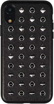 GAZE GZ13474i61 iPhone XR Case, Glitter OX, Silver, 6.1-Inch iPhone Cover, Studs, Wireless Charging Compatible