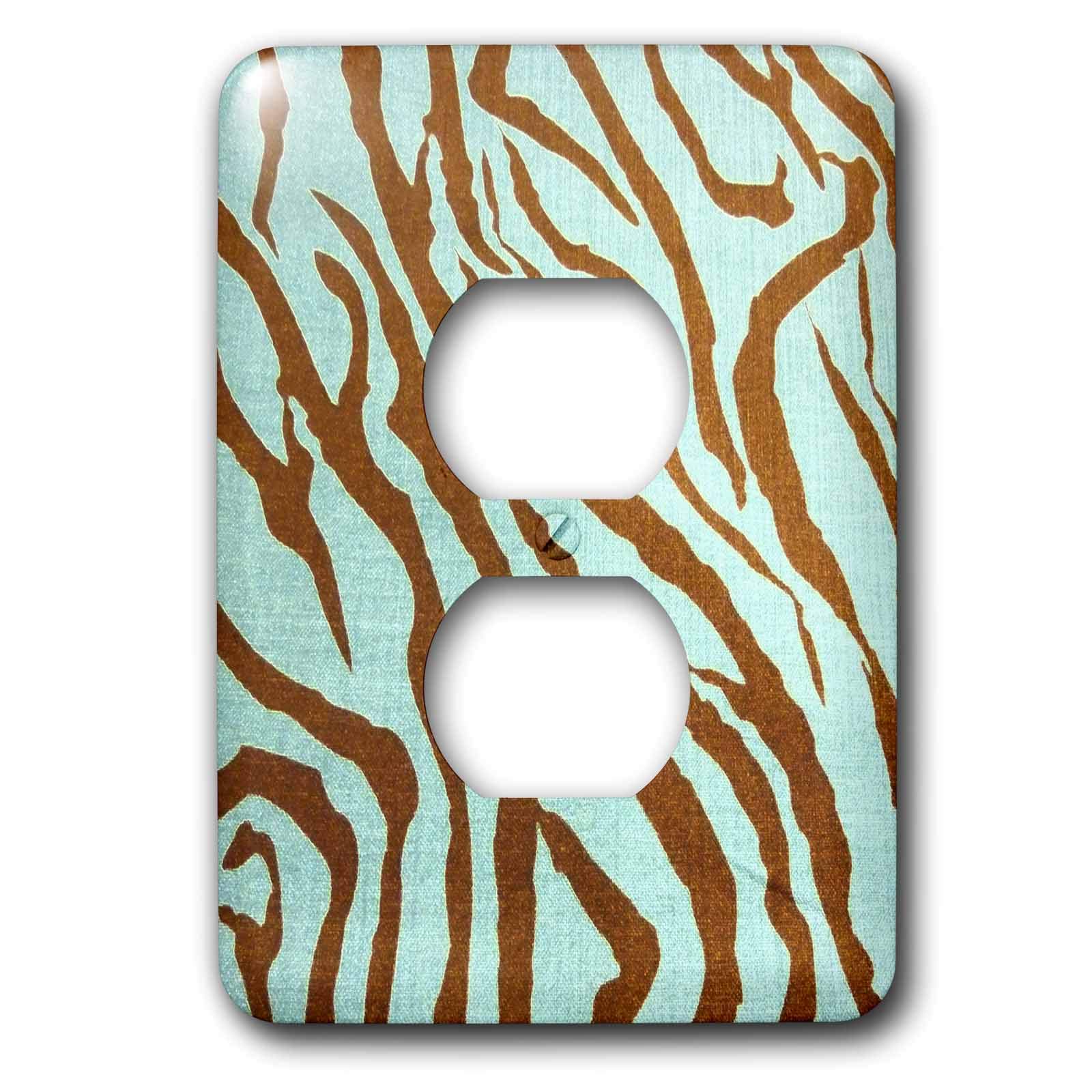 2 Bouchons Brun N Aqua Zebra 3dRose pour sublimer vos bouteilles