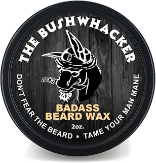 Badass Beard Care Beard Wax For Men - The Bushwhacker Scent, 2 oz - Softens Beard Hair, Leaves Your Beard Looking and Feeling More Dense