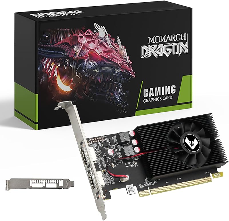 AMD Radeon R5 230 2GB GDDR3 Low Profile Graphics Card 2*HDMI Port | 64-Bit 160SP PCIe x16 GPU, Singge Fan Cooling, Designed for Office Work, Supports Windows 10/8/7, RHEL, Ubuntu/Linux Systems