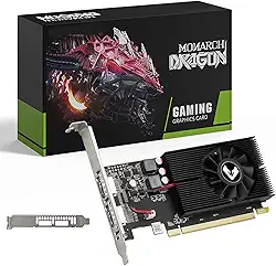 MOUGOL Placa gráfica de baixo perfil AMD R5 230 GPU com memória DDR3 de 64 bits 2G equipada com 2 x HDMI para vídeo e jogos de escritório