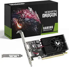 MOUGOL Placa gráfica de baixo perfil AMD R5 230 GPU com memória DDR3 de 64 bits 2G equipada com 2 x HDMI para vídeo e jogos de escritório