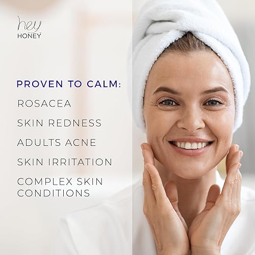 Miniatura 4 de Hey Honey Skincare Relax - Crema de alivio de rosácea para pieles sensibles Hidratante facial calmante para enrojecimiento e irritación facial