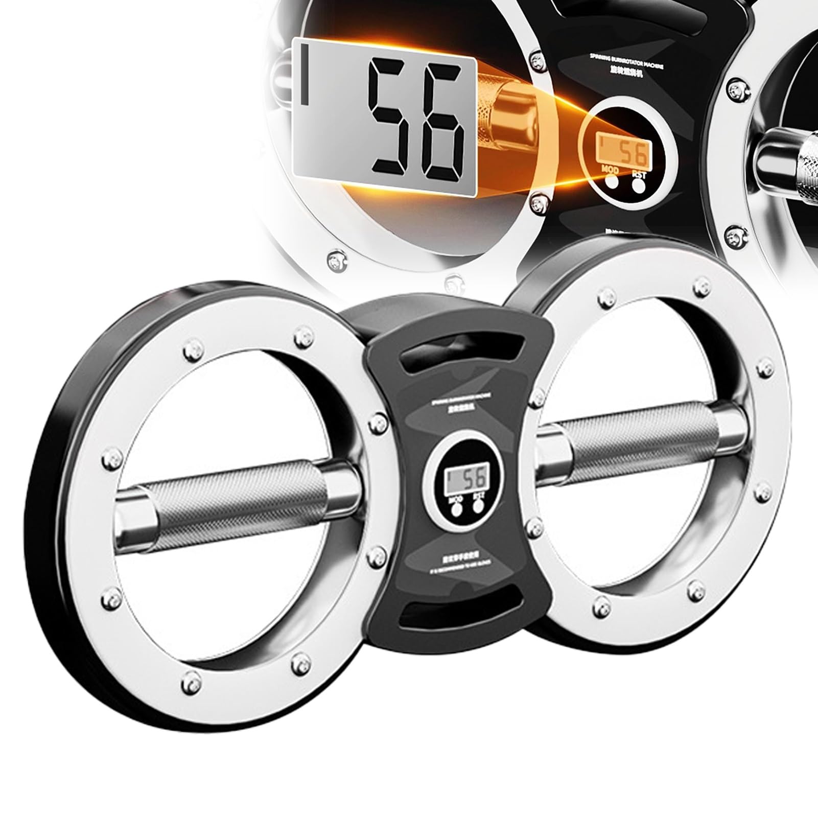 Adjustable Resistance Spinning Burn Rotator Machine, 12 Pounds Multifunctional Hand & Forearm Trainer, Rotating Grips Spinning Burn Muscle With Counter(Black)