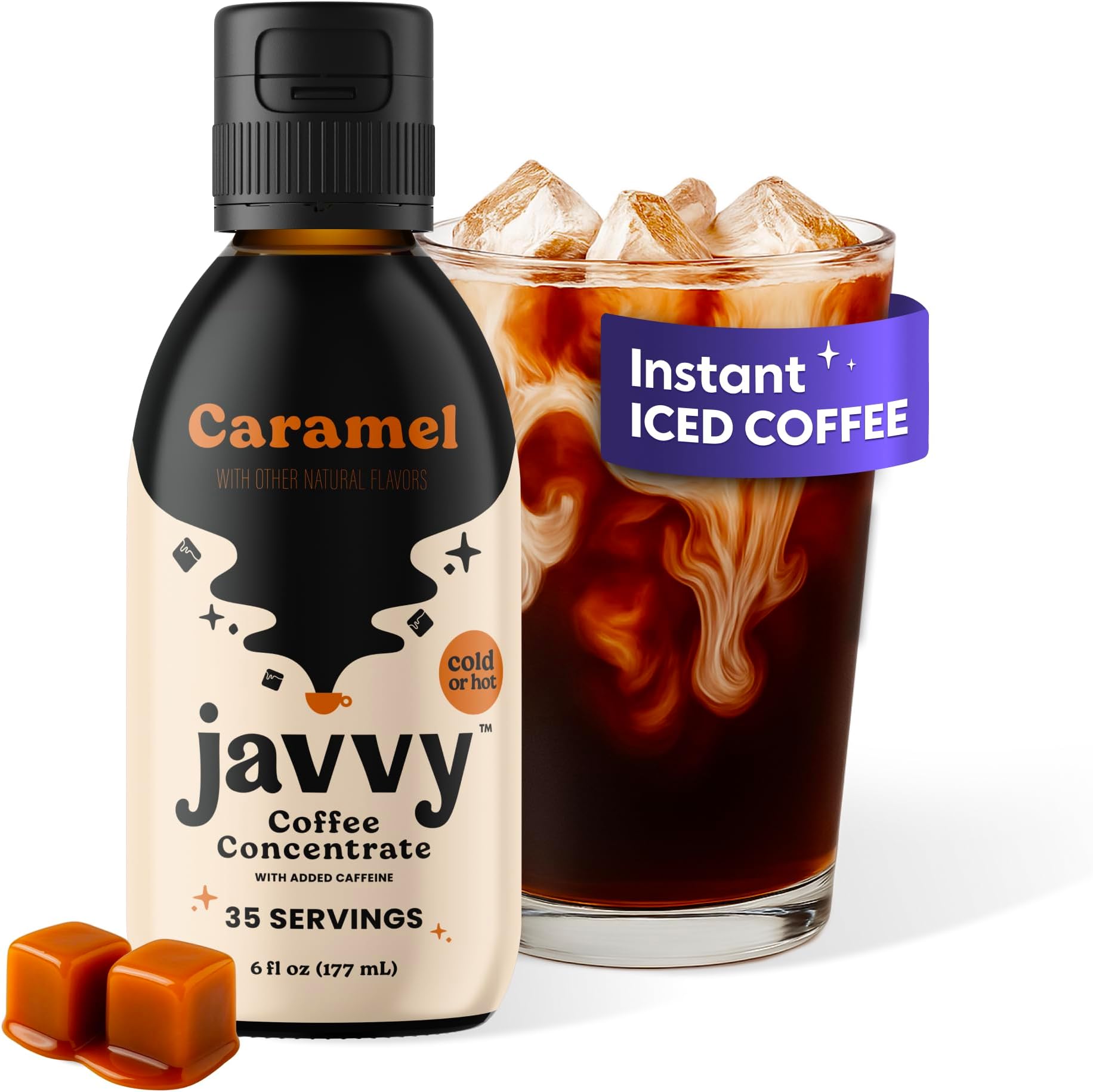 Coffee Concentrate - Cold Brew Coffee, Perfect for Hot or Iced Instant Coffees, Hot Drinks, Cold Brew Concentrate, 35 Servings - Caramel