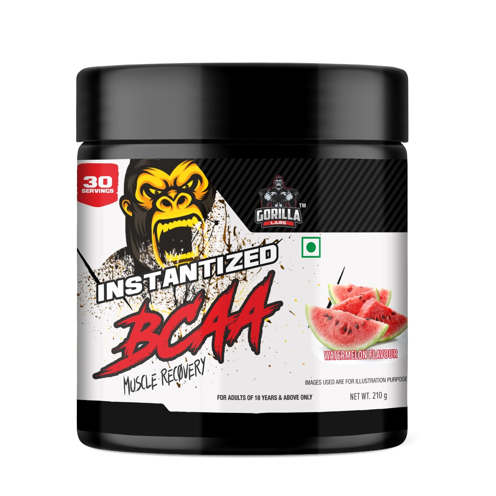 Gorilla BCAA Powder | Watermelon Flavored Workout And Hydration Drink Mix | Branched Chain Amino Acids Leucine Isoleucine Valine Blend | Mixable Fitness Nutrition Powder | 210 Gm-image-11