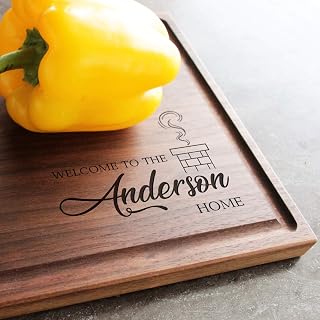 Personalized Cutting Boards, Custom Wedding, Anniversary or Housewarming Gift Idea, Wood Engraved Charcuterie Cheese Board for Kitchen or Chef, Chimney Design 106